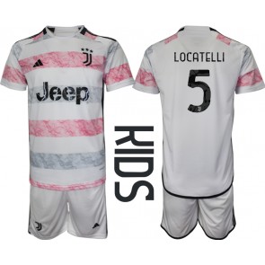 Juventus Manuel Locatelli #5 Dětské Venkovní dres komplet 2023-24 Krátký Rukáv (+ trenýrky)